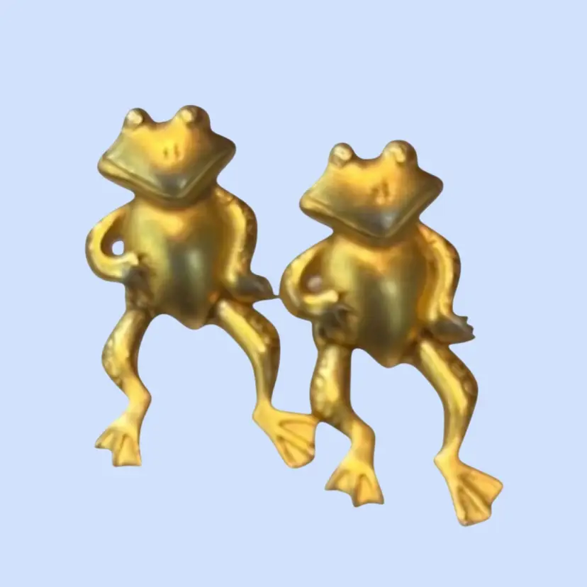 #185- Frog Earrings Costume Jewelry by “JJ” Jonette Jewelry