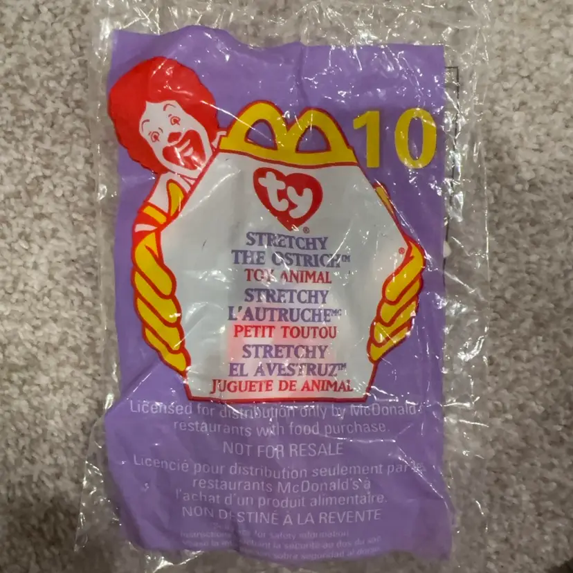 1999 McDonald’s Beanie Baby Toy; Stretchy The Ostrich