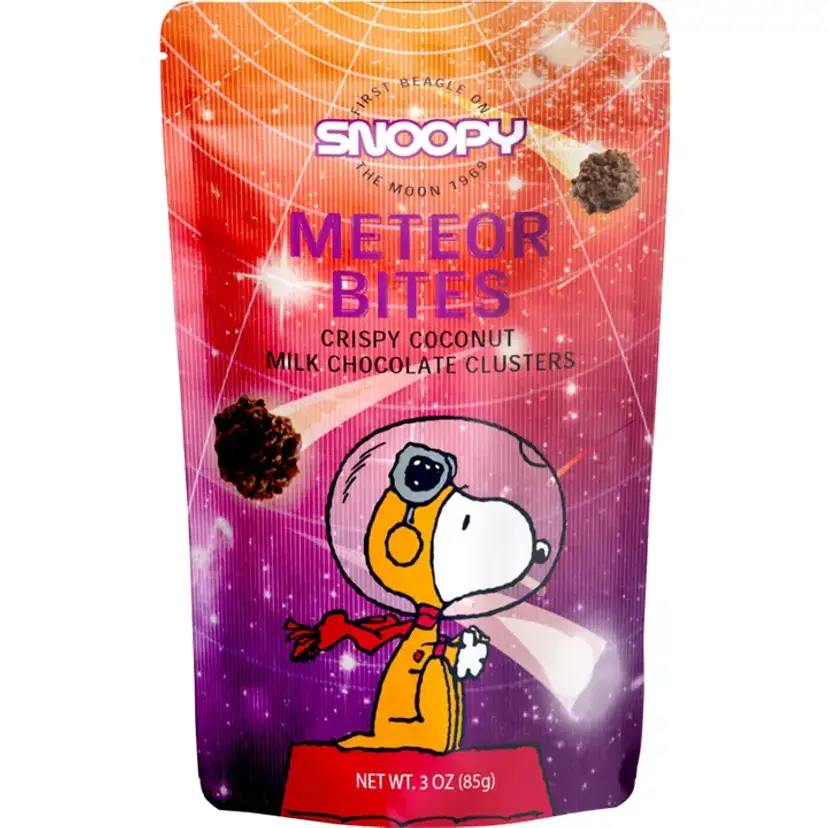 Space Peanuts Snoopy Meteor Bites Chocolate & Coconut Clusters Bag
