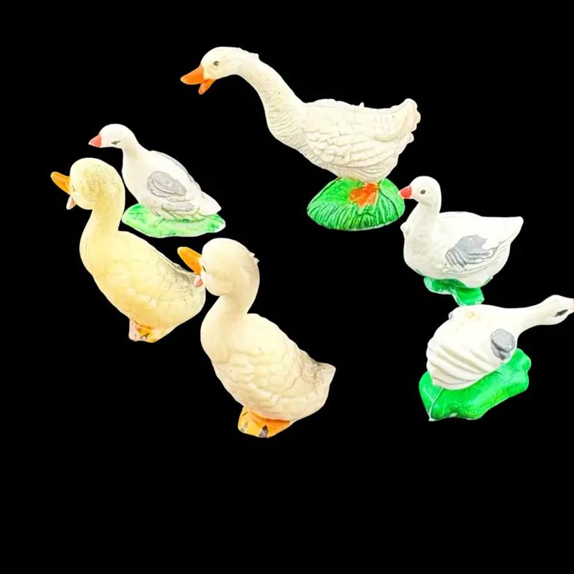 #01 Vintage Minature Ducks And Goose Set Of 6