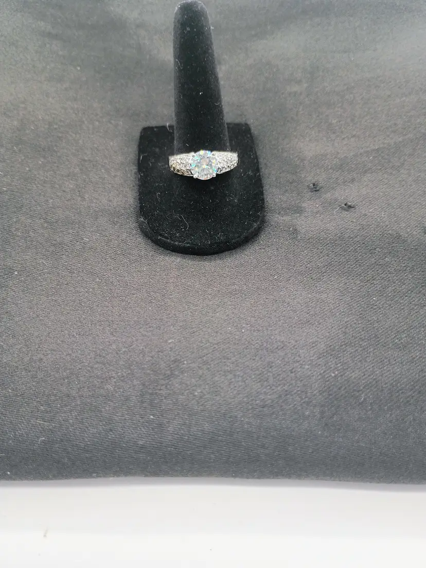 Sterling Silver 925 Diamonique Cathedral Set Solitaire