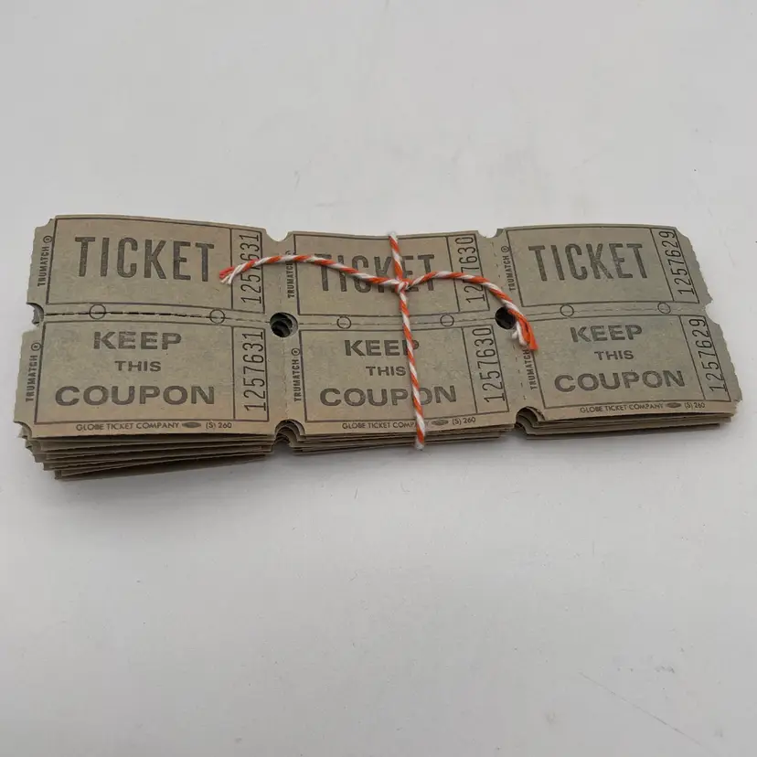 Lot Of 30 Vintage Coupon Tickets By Globe Ticket Company