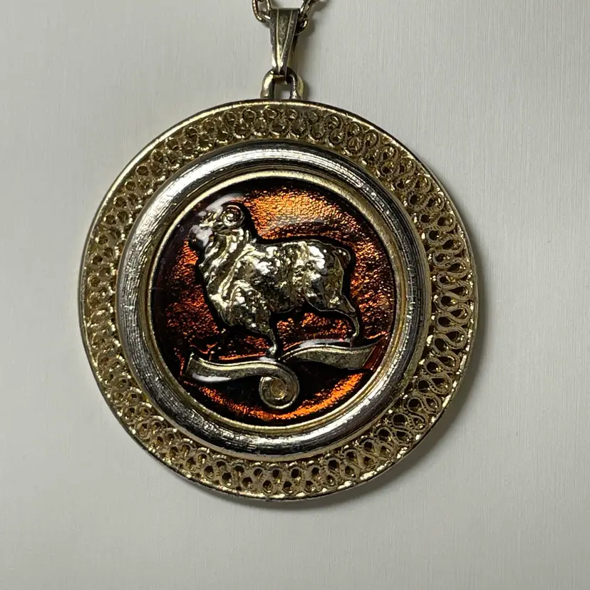 #27 - Aries Pendant 2” On 24” Goldtone Chain