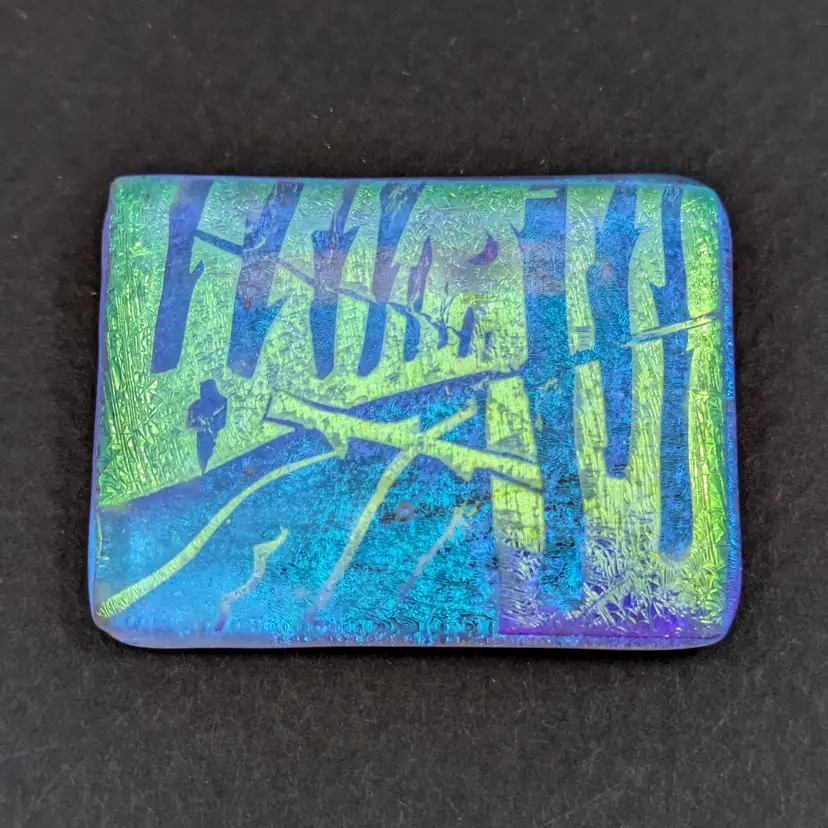 Moonlight Forest Scene Dichroic Glass Brooch Pin