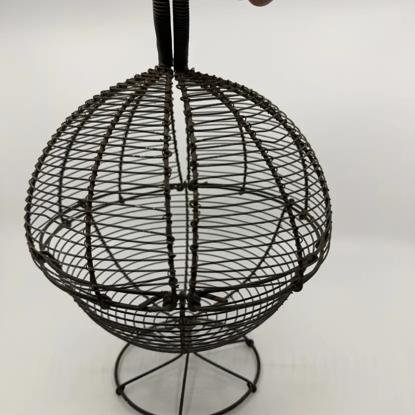 Antique French Wire Egg Basket 13”