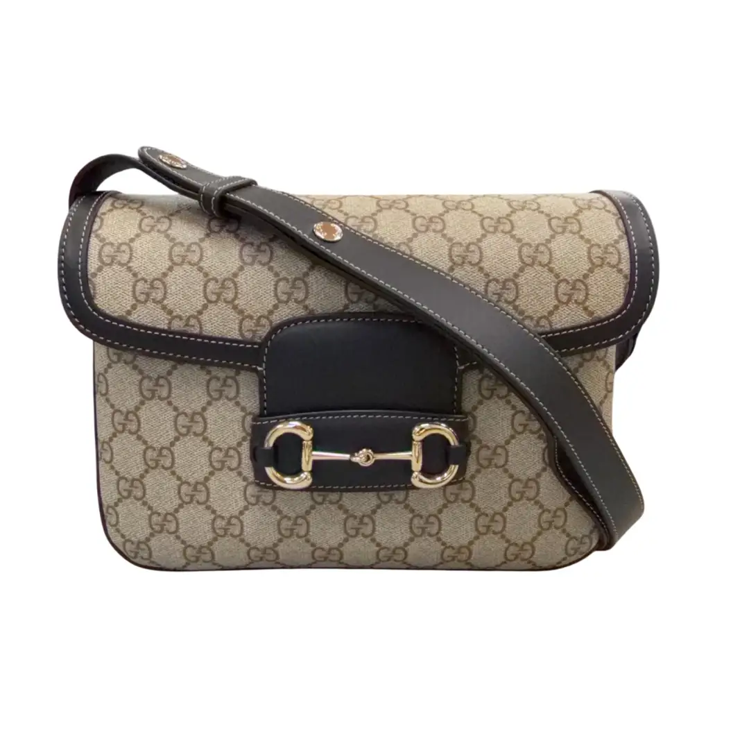 Gucci Supreme Black Horsebit Shoulder Bag