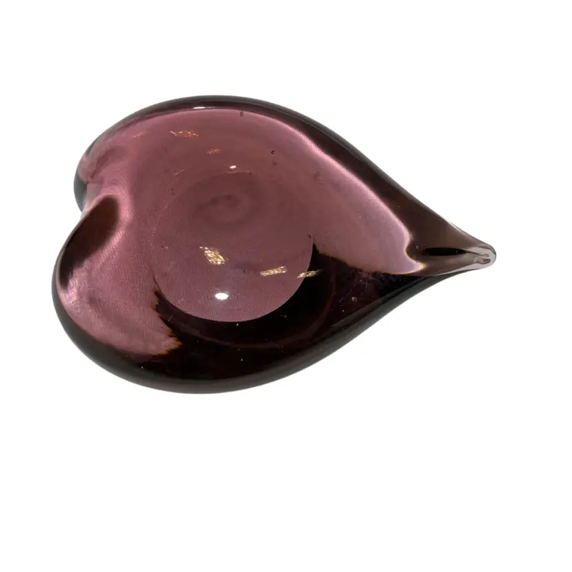 Purple Clear Heart Paperweight