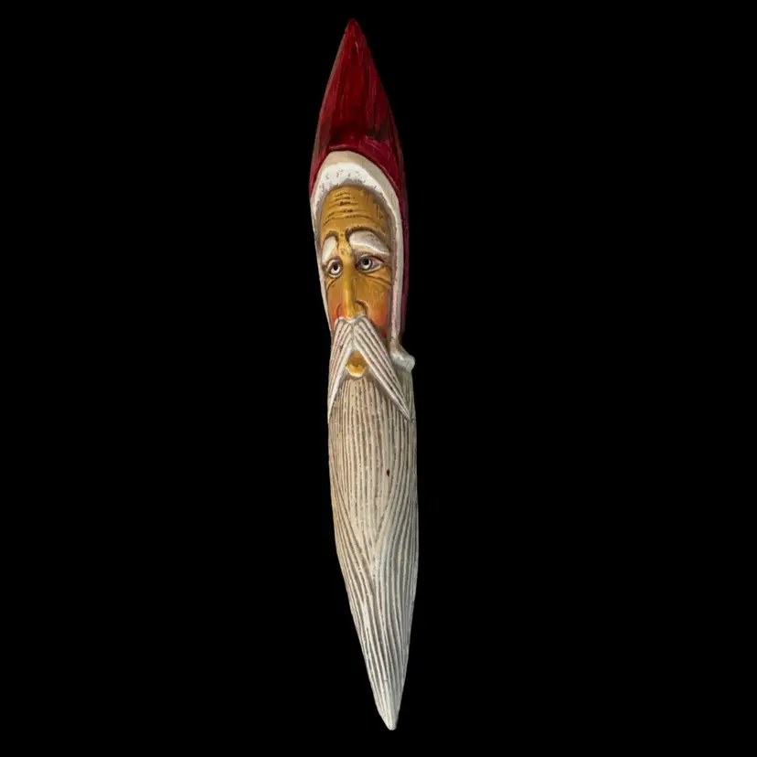 Carved Santa Icicle Ornament 9”