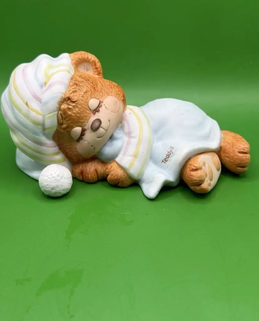TEDDY BEDDY BEAR Porcelain Figurine Enesco 1982 Morgan Inc