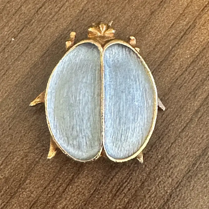 JJ Brooch Blue Beetle Gold-Tone
