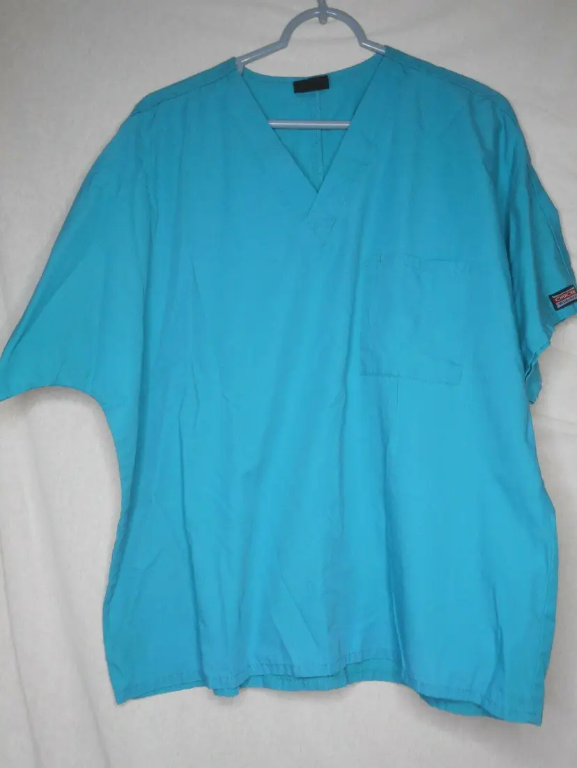 Cherokee Teal Blue Scrub Top Medical Uniform