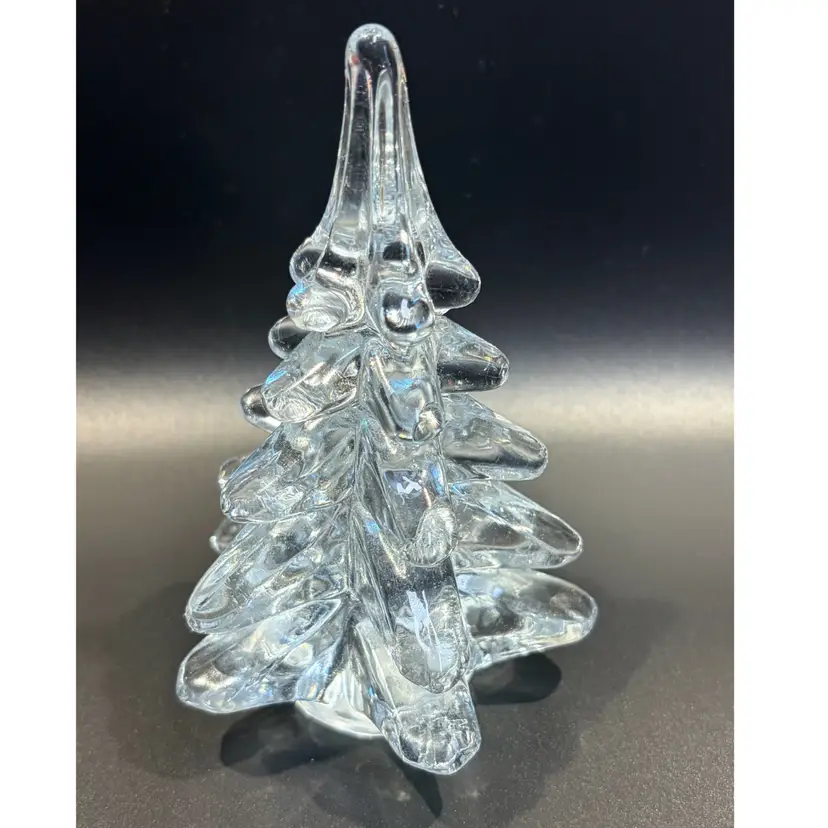 Art Glass-  Christmas Tree- Made In Taiwan 5.25 Inch with Original Box