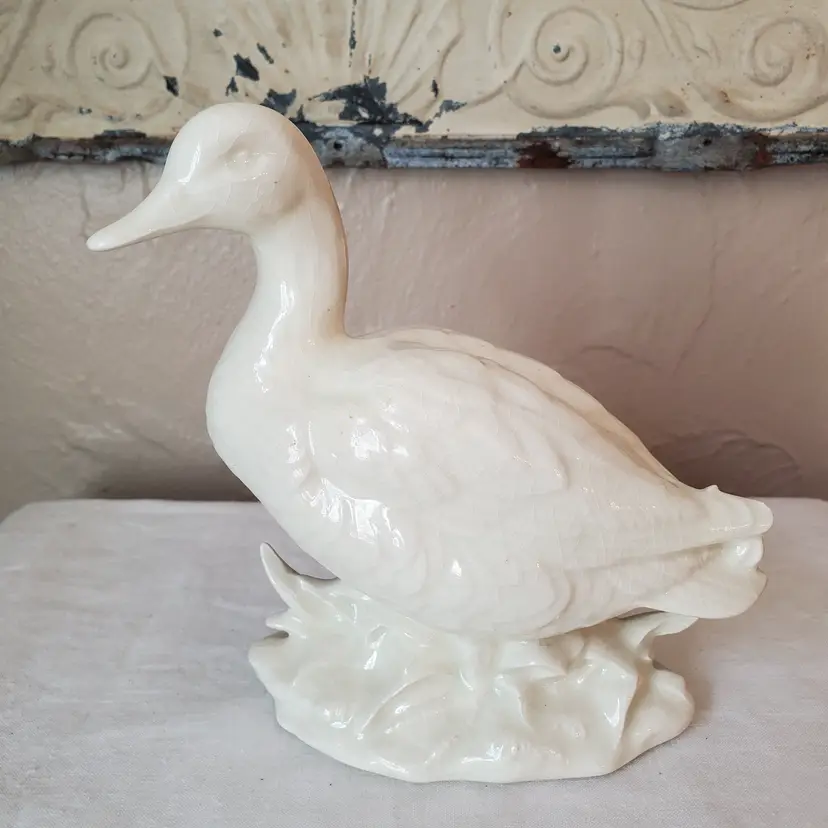 White Porcelain Duck Figurine