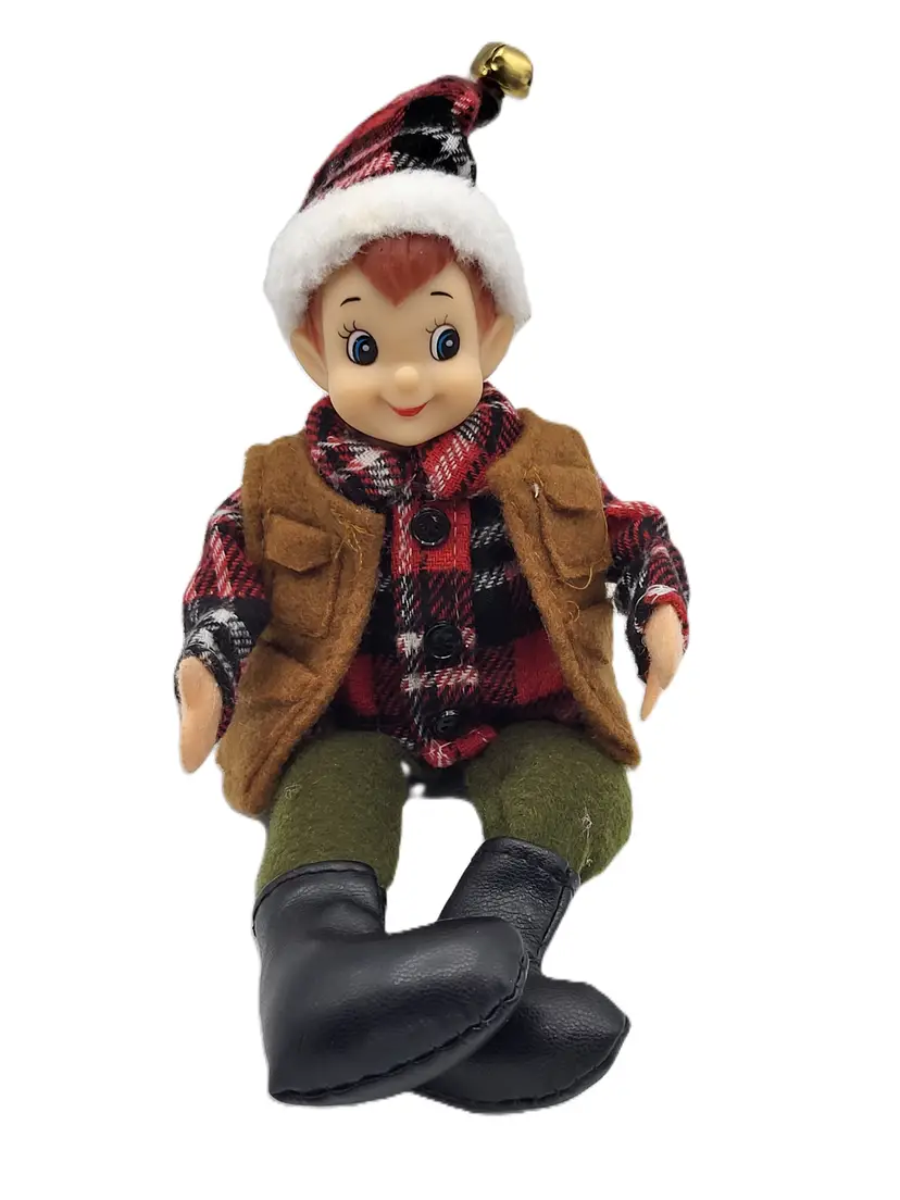 Elf Christmas Knee Huggers 9” Plush Woodsman Hunter w Boots Hobby Lobby