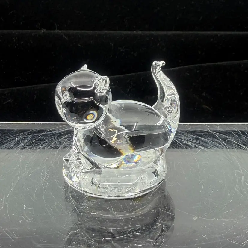 B. Koscianski Poland Crystal Glass Cat Figurine 1.5”