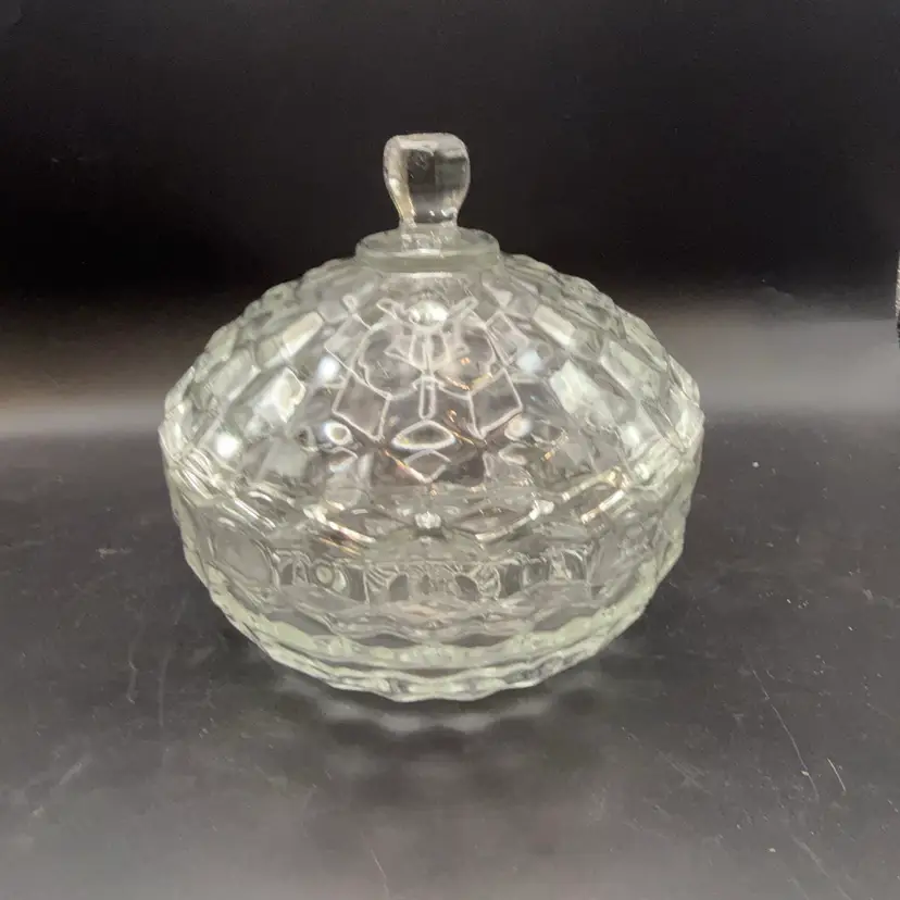 Vintage Fostoria Glass American Lidded Candy Dish