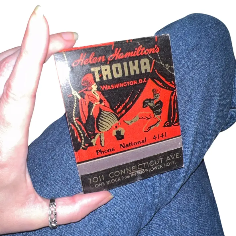 Vintage 1940s WWII Matchbook Cover w/ Matches From Russian Club In Washington DC