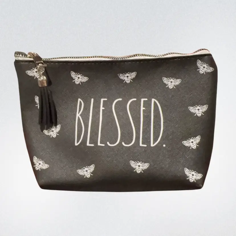 024 Rae Dunn Bee “Blessed” Cosmetic Bag