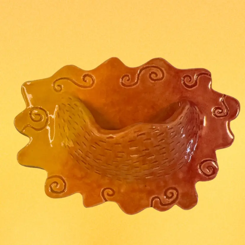 Handmade Sun Wall Pocket. Needs Hanger On Back. 9.5” X 6.5” Signed By Hillary 3/8/2000