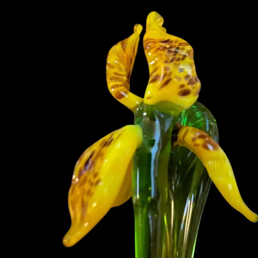 #01 - Just In From Ukraine 9 Inch Hand Blown Glass Flowers As Pictured