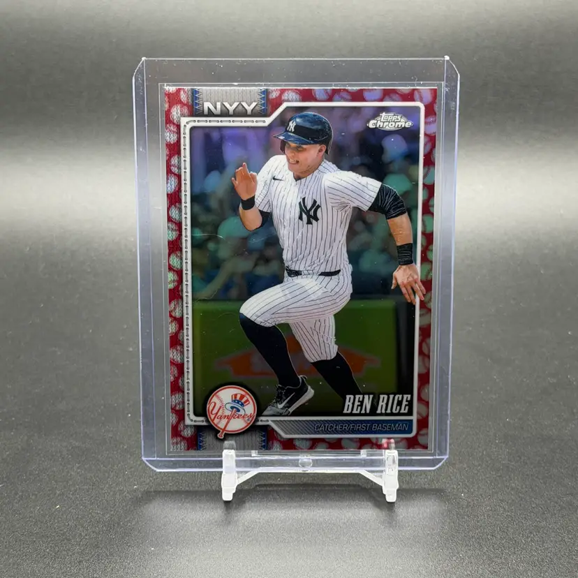 BEN RICE 2026 Topps Chrome Red Baseball Seams Parallel