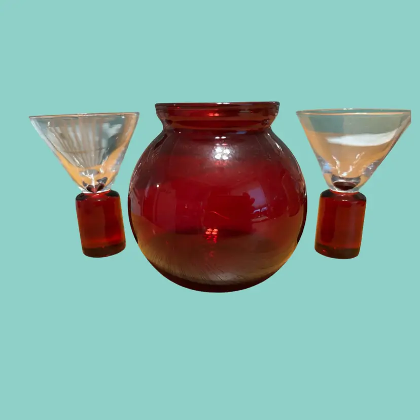 2 Cylinder Drink Glasses And Anchor Hocking Vase