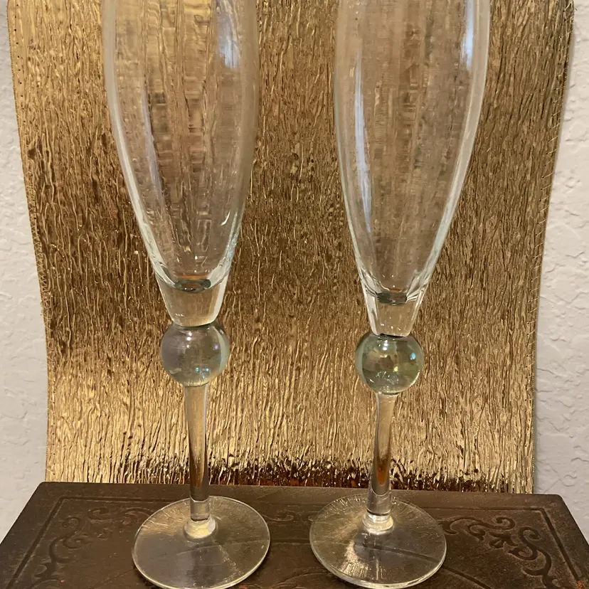 🍾”Bolero@ Daum France Crystal Champagne Flutes - Set Of 2