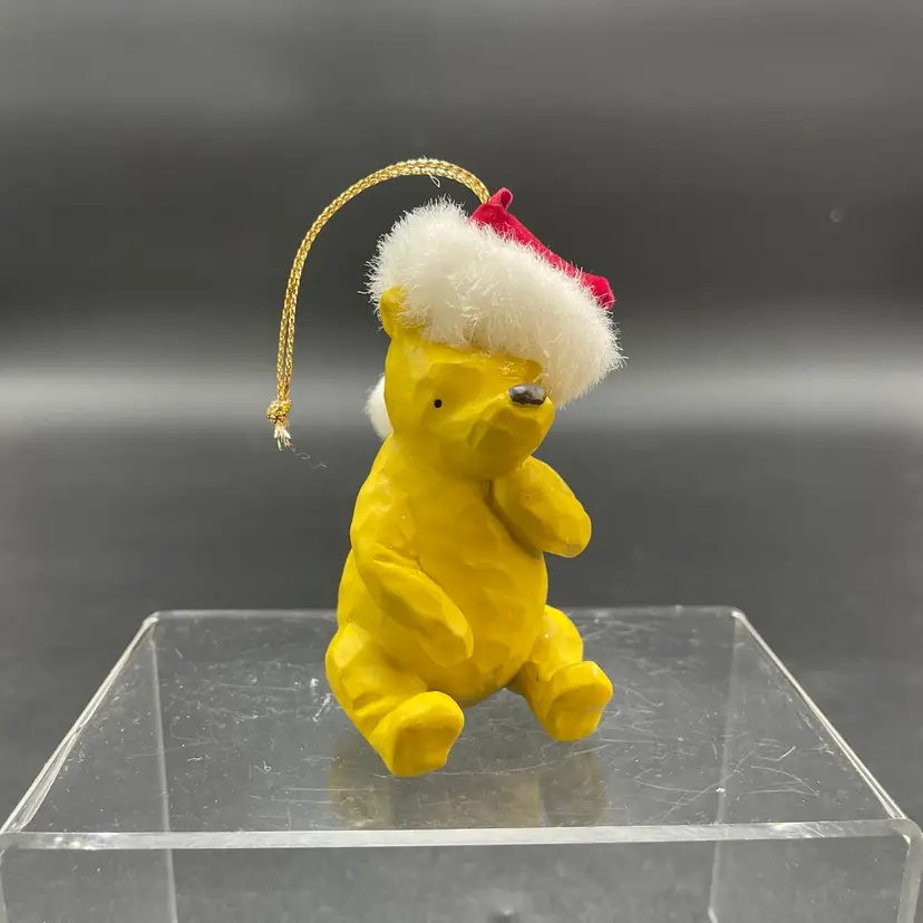 Disney Classic Winnie the Pooh Santa Hat Christmas Ornament Vintage Holiday