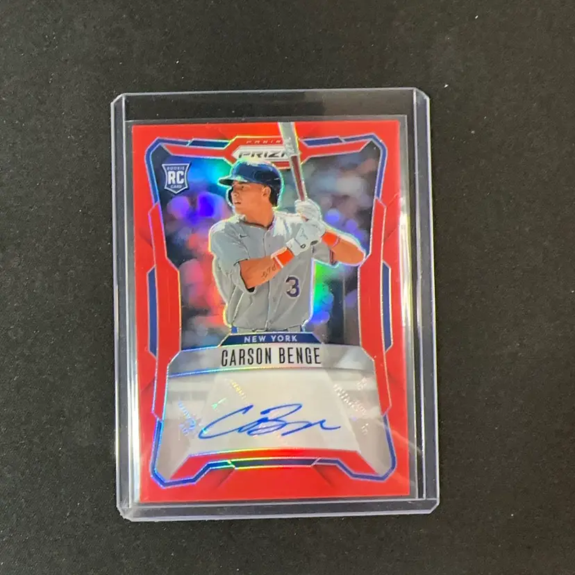 Carson Benge 2026 Panini Prizm Red Autograph RC 95/99 New York Mets