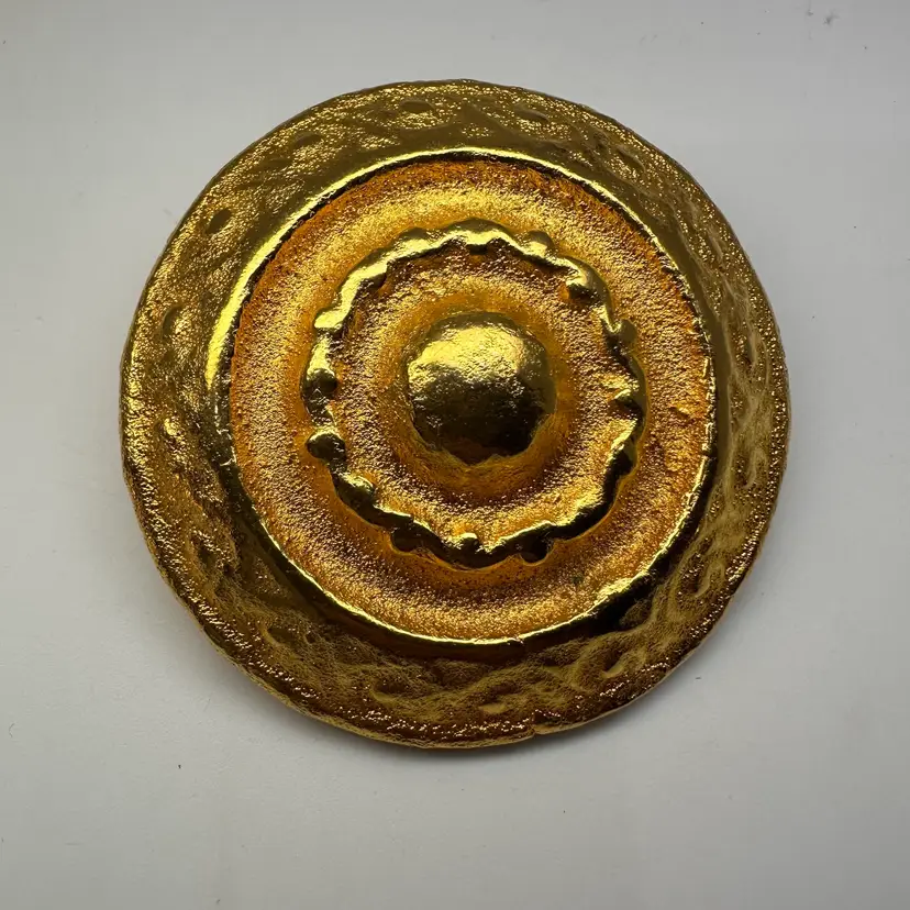 Circle Dome Gold Tone Vtg Brooch