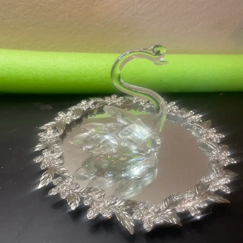 Swarovski Inspired 4” Crystal Swan Figurine