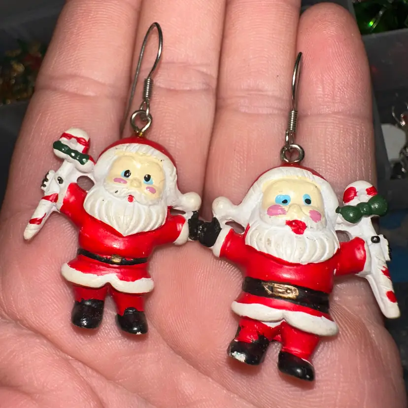 Resin Santa Dangle Earrings