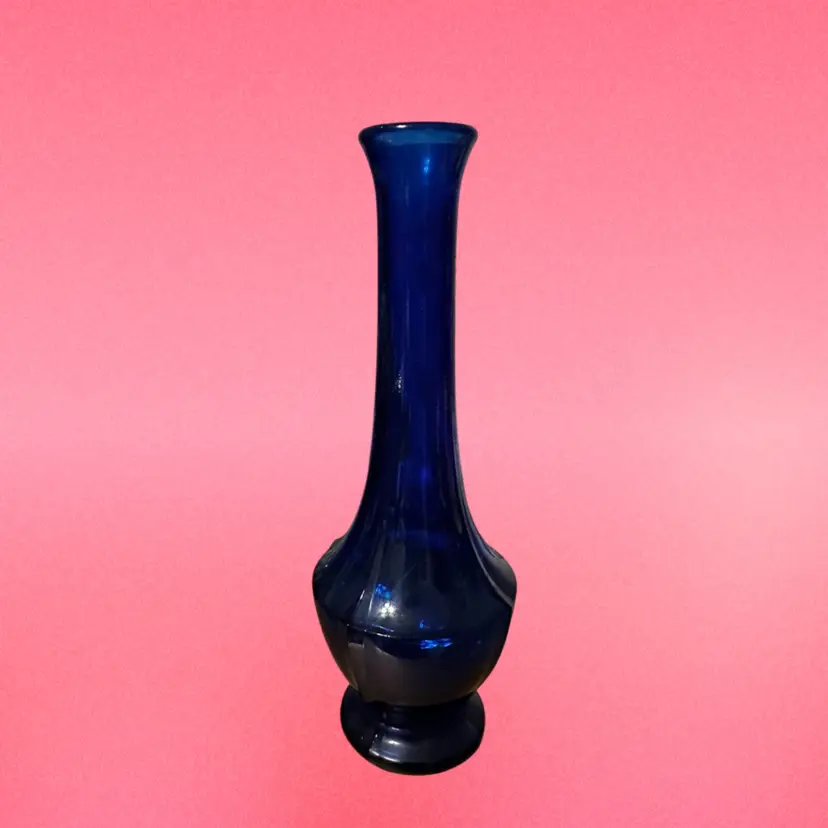 Art Deco Cobalt Blue Mold Blown Bud Vase