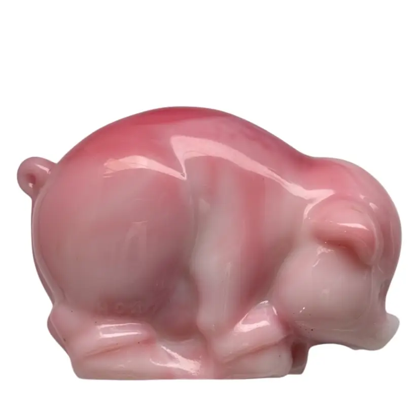 Heisey HCA Sow Pig  Figurine By FENTON Rosalene Pink Glass Limited Addition 441/450 Signed READ
3.24” T x 5” L x 2.25” W