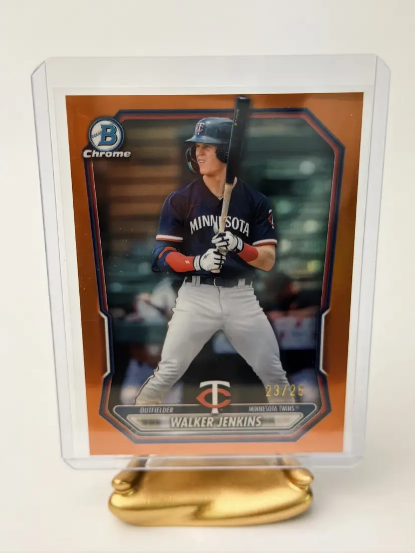 Walker Jenkins - Orange Refractor - 2024 Bowman Chrome Walker Jenkins Orange Refractor /25 Twins BCP-98 #23/25
