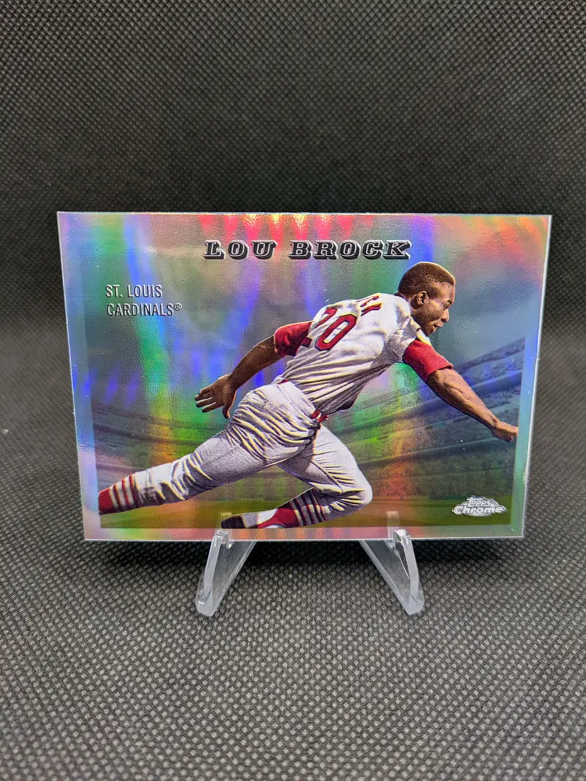 Lou Brock 2025 Topps Chrome Platinum Rails and Sails Refractor #55RS-2 - St. Louis Cardinals