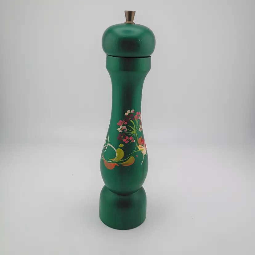 Handpainted wooden pepper grinder