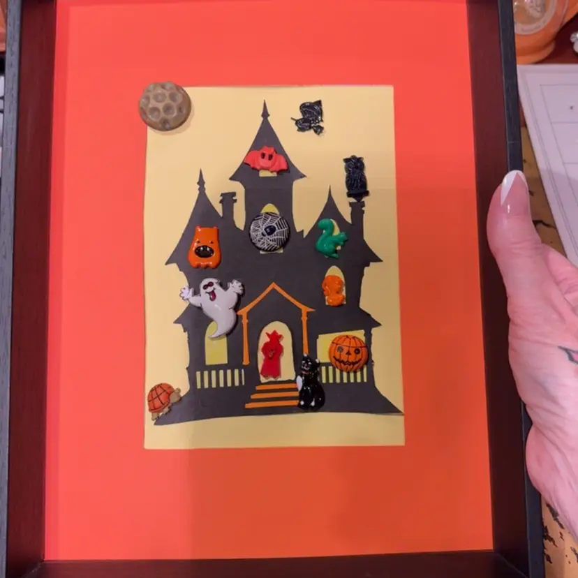 074 Art Hangout Haunted House Button Art Made By Me