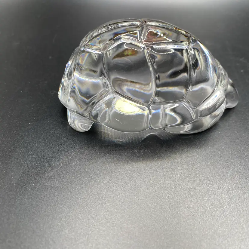 Vintage Atlantis Crystal Menagerie Turtle Paperweight Signed Portugal MINT