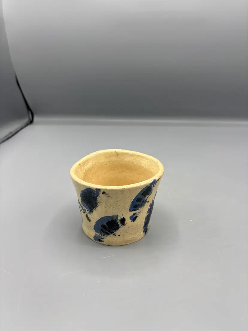 NC Pottery Black & Blue Heart cup