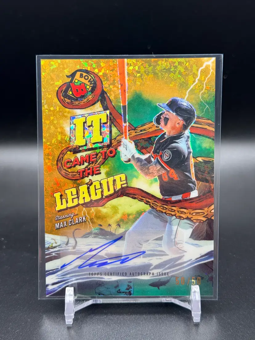 Max Clark 2026 Bowman Chrome It Came to the League Gold Mini Diamond Auto /50