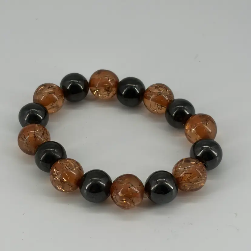 Glass And Magnetic Bead Bracelet