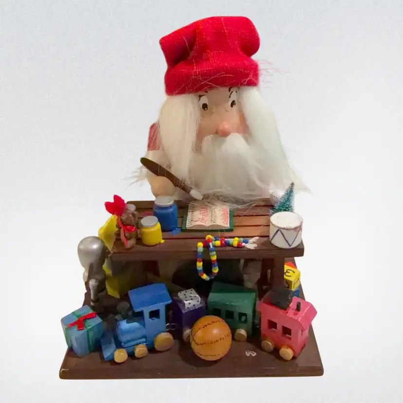 1996 Zim's -Heirloom Santa Workshop- Handcrafted Solid Wood / Retired 90s Collectible