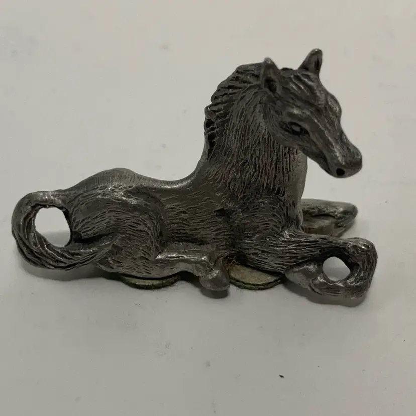 Miniature Pewter Horse! 1” Tall 1 1/2” Long!