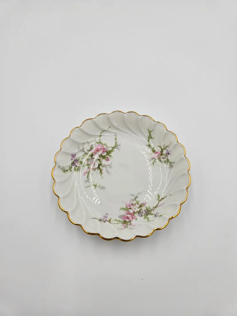 #D14 Haviland Limoges France Pink Floral Dish