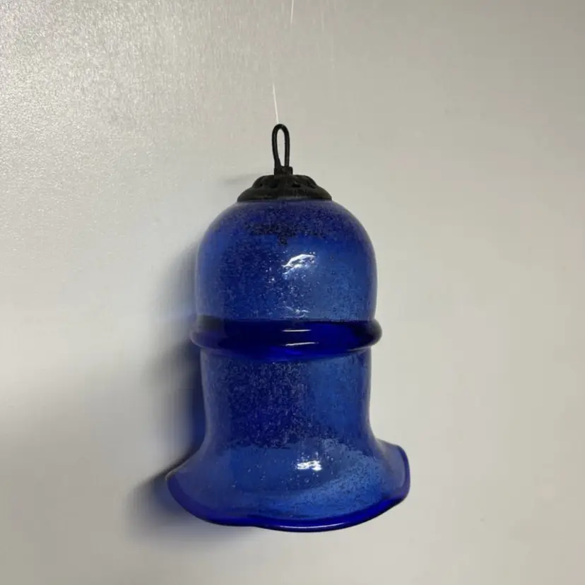 Cobalt Blue Blown Glass Hanging Ornament