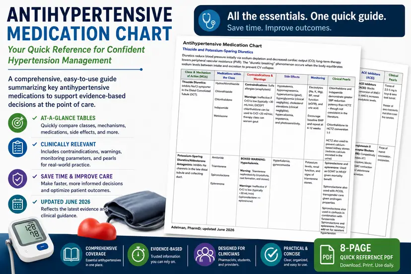Hypertension medication chart