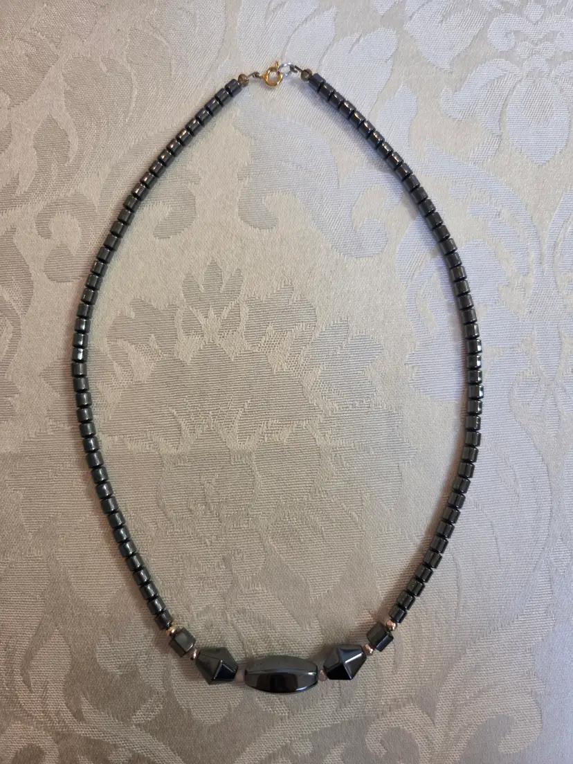 Vintage Magnetic Hematite 16 1/2" Necklace Read Description