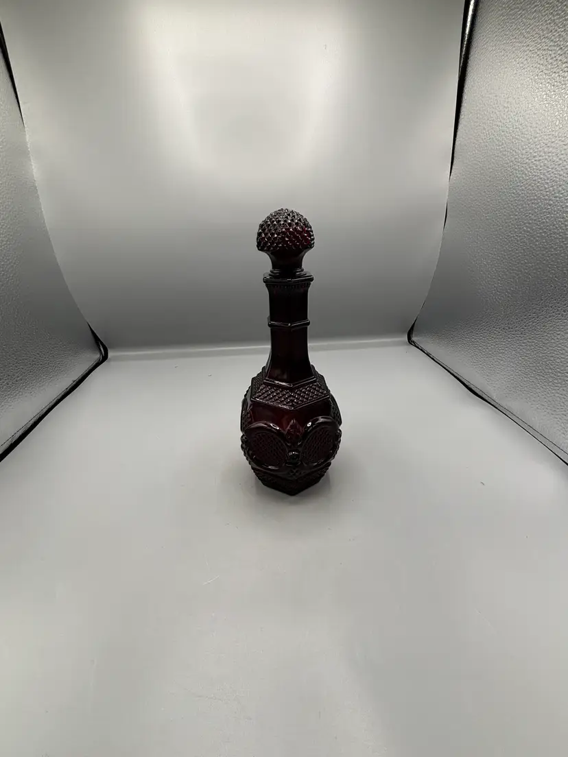 Vintage Avon Cape Cod Ruby Red wine decanter