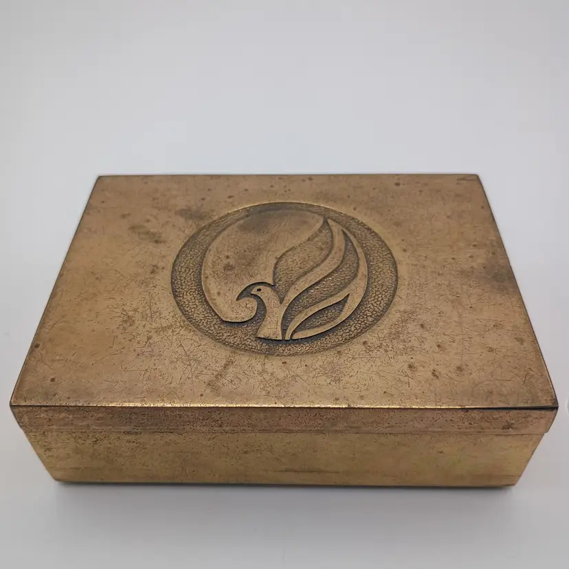 Heavy brass trinket box